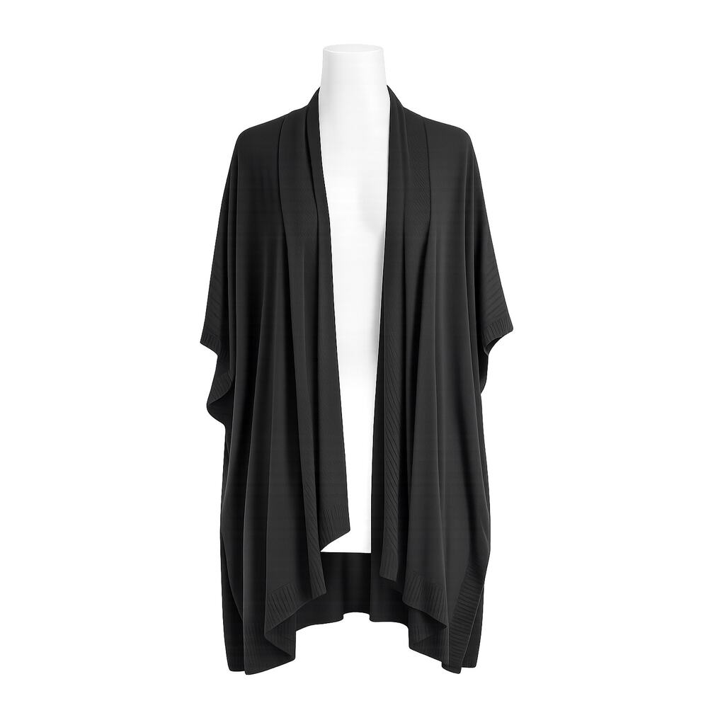 Lane Bryant Black Drape Cardigan - Open Front Short Sleeve - Size 26